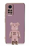 Eiroo Xiaomi Redmi Note 11 Pro Baby Bear Standl Mor Silikon Klf
