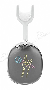 AirPods Max Neon Microphone effaf Siyah Silikon Klf