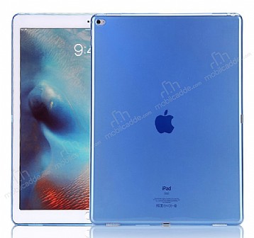 Apple iPad Pro 12.9 Ultra nce effaf Mavi Silikon Klf
