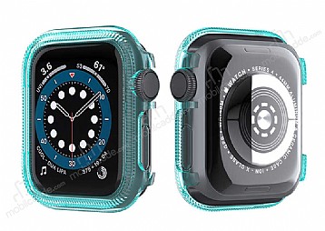 Apple Watch / Watch 2 / Watch 3 effaf Mavi Silikon Klf ve Ekran Koruyucu 38 mm