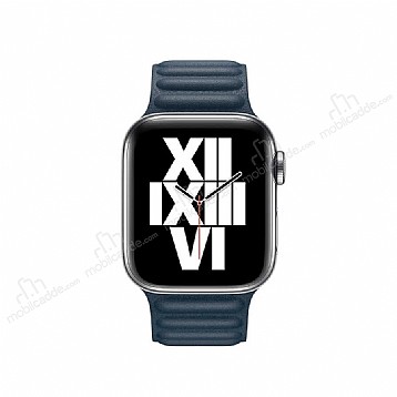 Apple Watch 4 / Watch 5 Lacivert Deri Kordon 40 mm