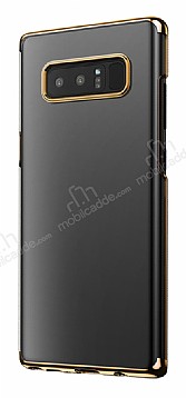 Baseus Glitter Samsung Galaxy Note 8 Tam Kenar Koruma Gold Rubber Klf