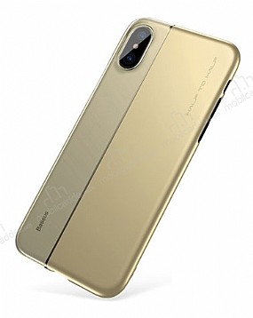 Baseus Half to Half iPhone X / XS Gold Silikon Klf