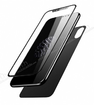 Baseus iPhone X / XS Siyah n + Arka Cam Ekran Koruyucu