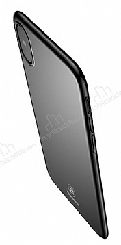 Baseus Thin iPhone X / XS Tam Kenar Siyah Rubber Klf