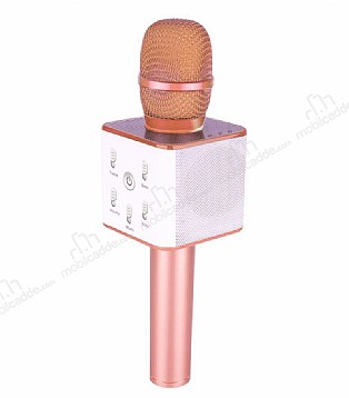 Cortrea Q7 Bluetooth Hoparlrl Rose Gold Karaoke Mikrofon