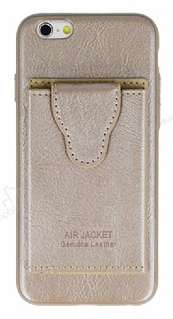 Dafoni Air Jacket iPhone 6 Plus / 6S Plus Czdanl Gold Deri Klf