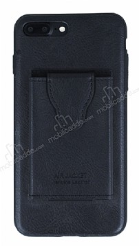 Dafoni Air Jacket iPhone 7 Plus / 8 Plus Czdanl Siyah Deri Klf