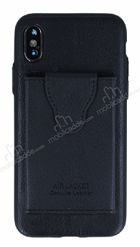 Dafoni Air Jacket iPhone X / XS Czdanl Siyah Deri Klf