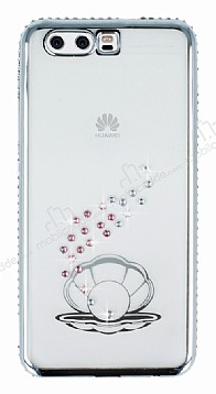 Dafoni Crystal Dream Huawei P10 Tal nci Silver Kenarl Silikon Klf