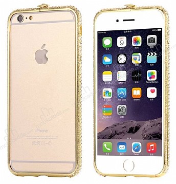Dafoni Crystal Dream iPhone 6 / 6S Metal Tal Bumper ereve Gold Klf