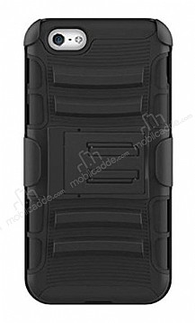Dafoni Extra Defence iPhone 6 / 6S Kemer Klipsli Siyah Ultra Koruma Klf