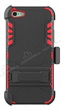 Dafoni Extra Defence iPhone SE / 5 / 5S Kemer Klipsli Krmz Ultra Koruma Klf