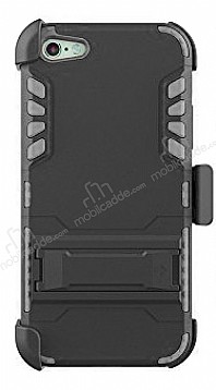 Dafoni Extra Defence iPhone SE / 5 / 5S Kemer Klipsli Gri Ultra Koruma Klf