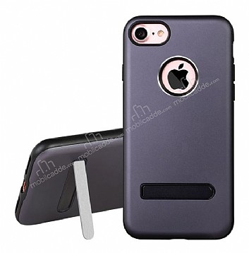Dafoni Level Shield iPhone 7 Standl Ultra Koruma Dark Silver Klf