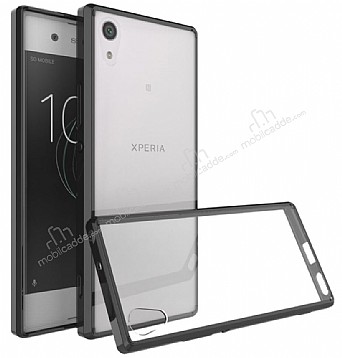 Dafoni Fit Hybrid Sony Xperia XA1 Ultra Siyah Kenarl effaf Klf