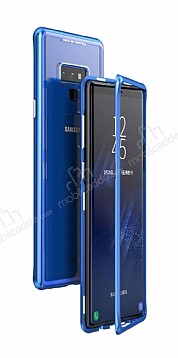 Dafoni Glass Guard Samsung Galaxy Note 9 Metal Kenarl Cam Lacivert Klf