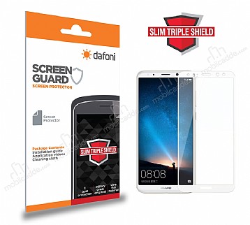 Dafoni Huawei Mate 10 Slim Triple Shield Beyaz Ekran Koruyucu