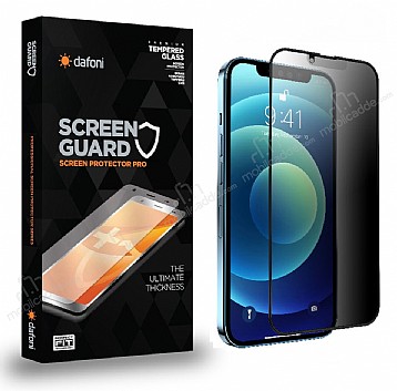 Dafoni iPhone 13 / 13 Pro Full Privacy Tempered Glass Premium Cam Ekran Koruyucu