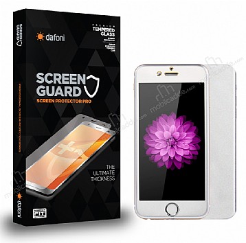 Dafoni iPhone 6 / 6S Tempered Glass Premium Silver n + Arka Metal Kavisli Ekran Koruyucu
