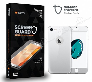 Dafoni iPhone 7 Full Darbe Emici Silver n+Arka Ekran Koruyucu Film