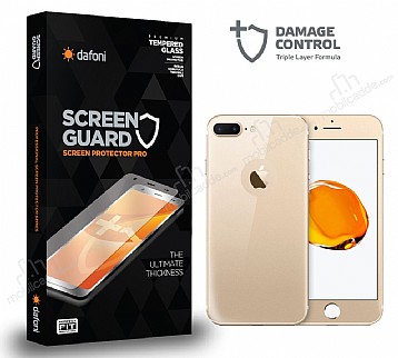 Dafoni iPhone 7 Plus Full Darbe Emici Gold n+Arka Ekran Koruyucu Film
