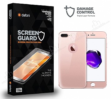 Dafoni iPhone 7 Plus Full Darbe Emici Rose Gold n+Arka Ekran Koruyucu Film