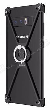 Dafoni X Shape Samsung Galaxy Note 8 Metal Bumper ereve Siyah Klf