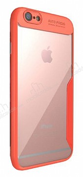 Eiroo Acrylic Hybrid iPhone 6 / 6S Krmz Kenarl effaf Rubber Klf