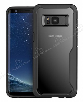 Eiroo Acrylic Hybrid Samsung Galaxy S8 Siyah Kenarl effaf Rubber Klf