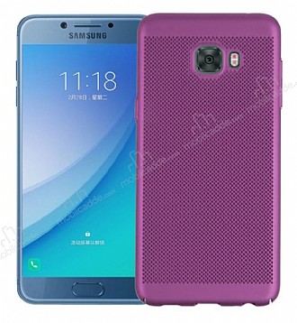Eiroo Air to Dot Samsung Galaxy C5 Pro Delikli Mor Rubber Klf