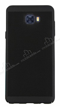 Eiroo Air To Dot Samsung Galaxy C7 Pro Delikli Siyah Rubber Klf