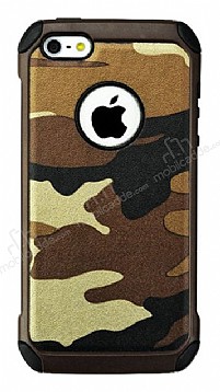 Eiroo Army iPhone SE / 5 / 5S Ultra Koruma Kahverengi Klf