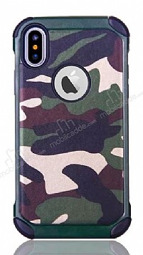 Eiroo Army iPhone X / XS Ultra Koruma Yeil Klf