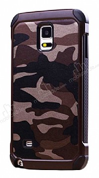 Eiroo Army Samsung Galaxy Note 4 Ultra Koruma Kahverengi Klf