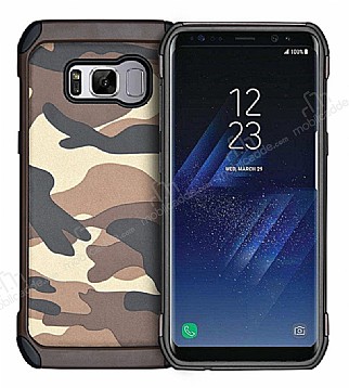 Eiroo Army Samsung Galaxy S8 Plus Ultra Koruma Kahverengi Klf