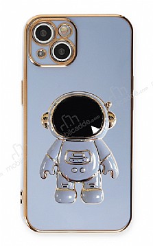 Eiroo Astronot iPhone 14 Plus Standl Mavi Silikon Klf