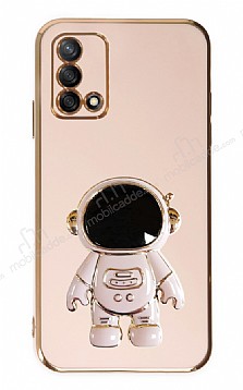 Eiroo Astronot Oppo A74 4G Standl Pembe Silikon Klf