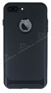 Eiroo Attractive iPhone 7 Plus Siyah Kenarl Silikon Klf