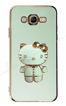 Eiroo Aynal Kitty Samsung Galaxy J7 / J7 Core Standl Yeil Silikon Klf