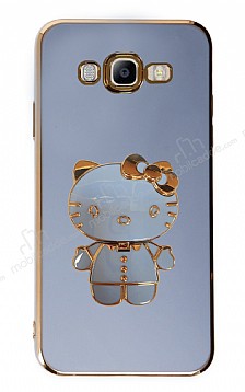 Eiroo Aynal Kitty Samsung Galaxy J7 / J7 Core Standl Mavi Silikon Klf