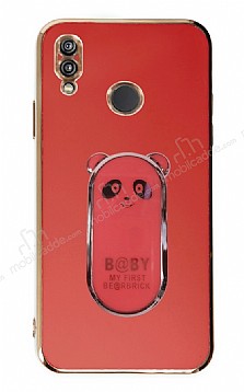 Eiroo Baby Panda Xiaomi Redmi Note 7 Standl Krmz Silikon Klf