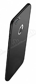 Eiroo Body Thin iPhone 7 360 Derece Koruma Siyah Rubber Klf