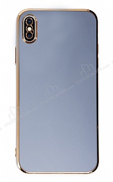 Eiroo Borderline iPhone X / XS Kamera Korumal Mavi Silikon Klf