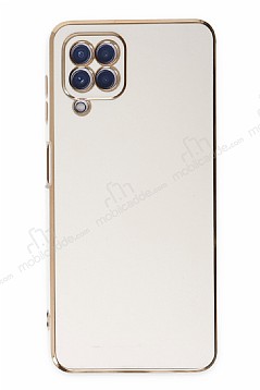 Eiroo Borderline Samsung Galaxy A12 Kamera Korumal Beyaz Silikon Klf