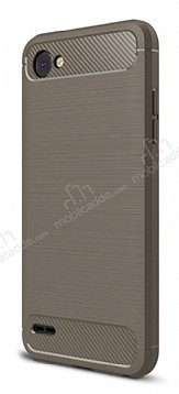 Eiroo Carbon Shield LG Q6 Ultra Koruma Dark Silver Klf