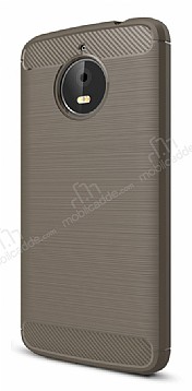 Eiroo Carbon Shield Motorola Moto E4 Plus Ultra Koruma Dark Silver Klf