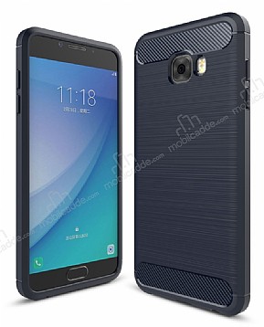 Eiroo Carbon Shield Samsung Galaxy C5 Pro Ultra Koruma Lacivert Klf