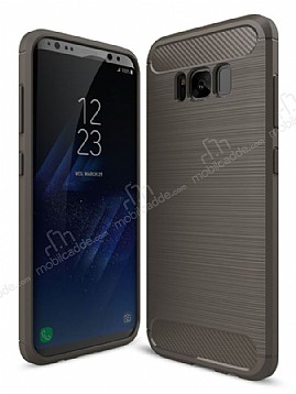 Eiroo Carbon Shield Samsung Galaxy S8 Ultra Koruma Dark Silver Klf