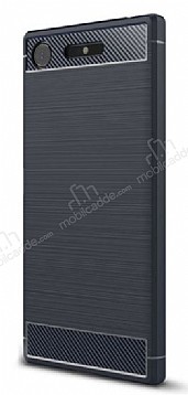 Eiroo Carbon Shield Sony Xperia XZ1 Sper Koruma Lacivert Klf